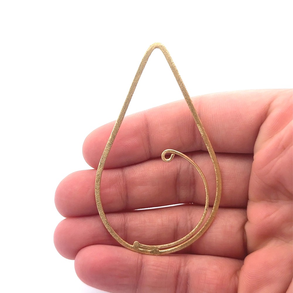 Gold Finish & Silver Plated Large Tear Drop Finding E-coated (75 × 42 mm) - 6 pc