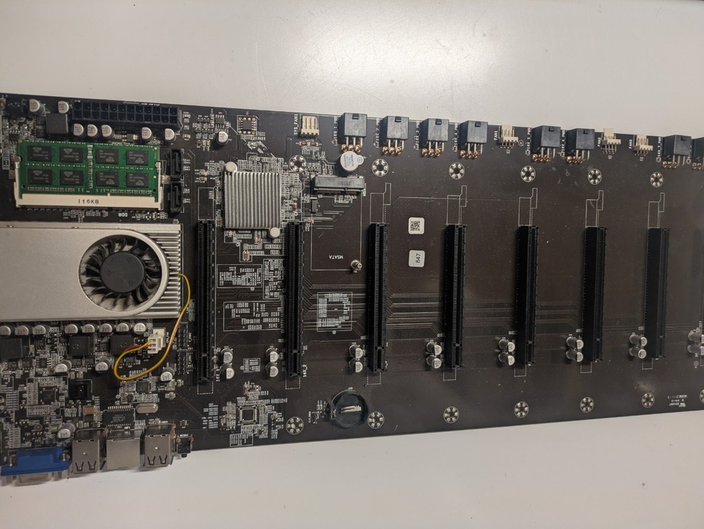 B37 Mining Motherboard for GPU Cryptocurrency with Multiple PCIe Slots w Ram