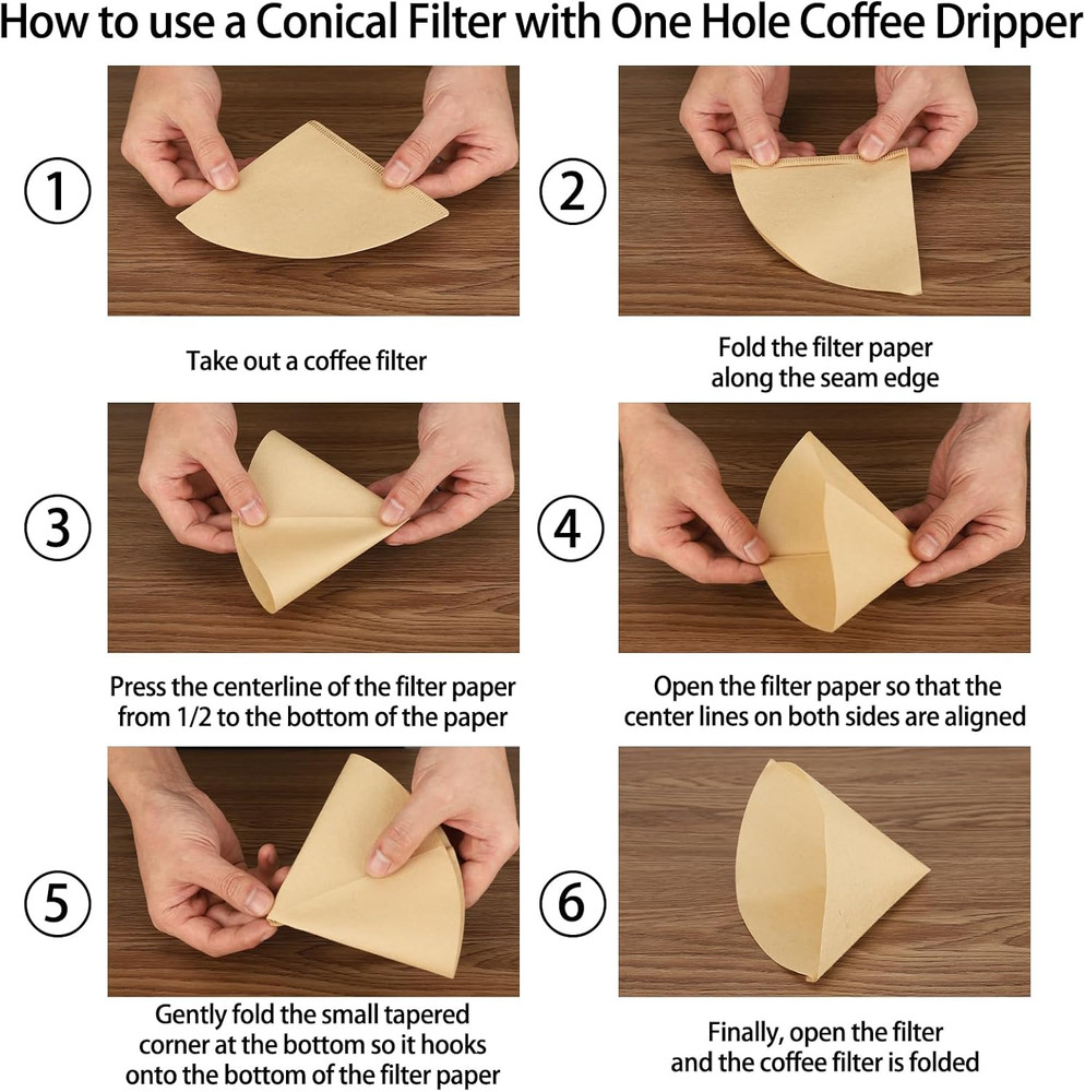 Ceramic Pour Over Coffee Maker Dripper with 1 Hole Flat Bottom for Travel