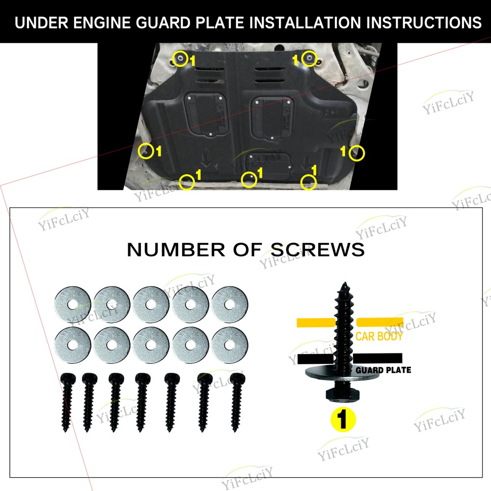 Engine Splash Shield For Ford Focus 2012-2018 Auto Under Guards Mudguard Black