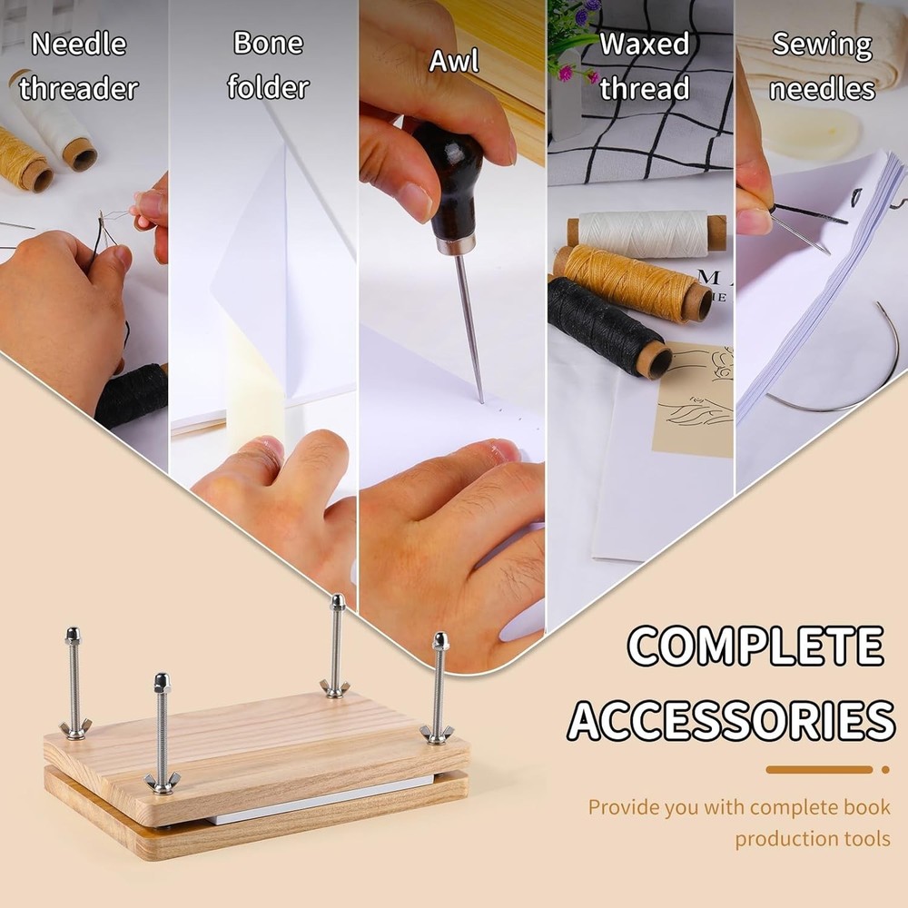 Book Binding Kits, Bookbinding Supplies, Bookbinding Kit for Beginners Bone F...