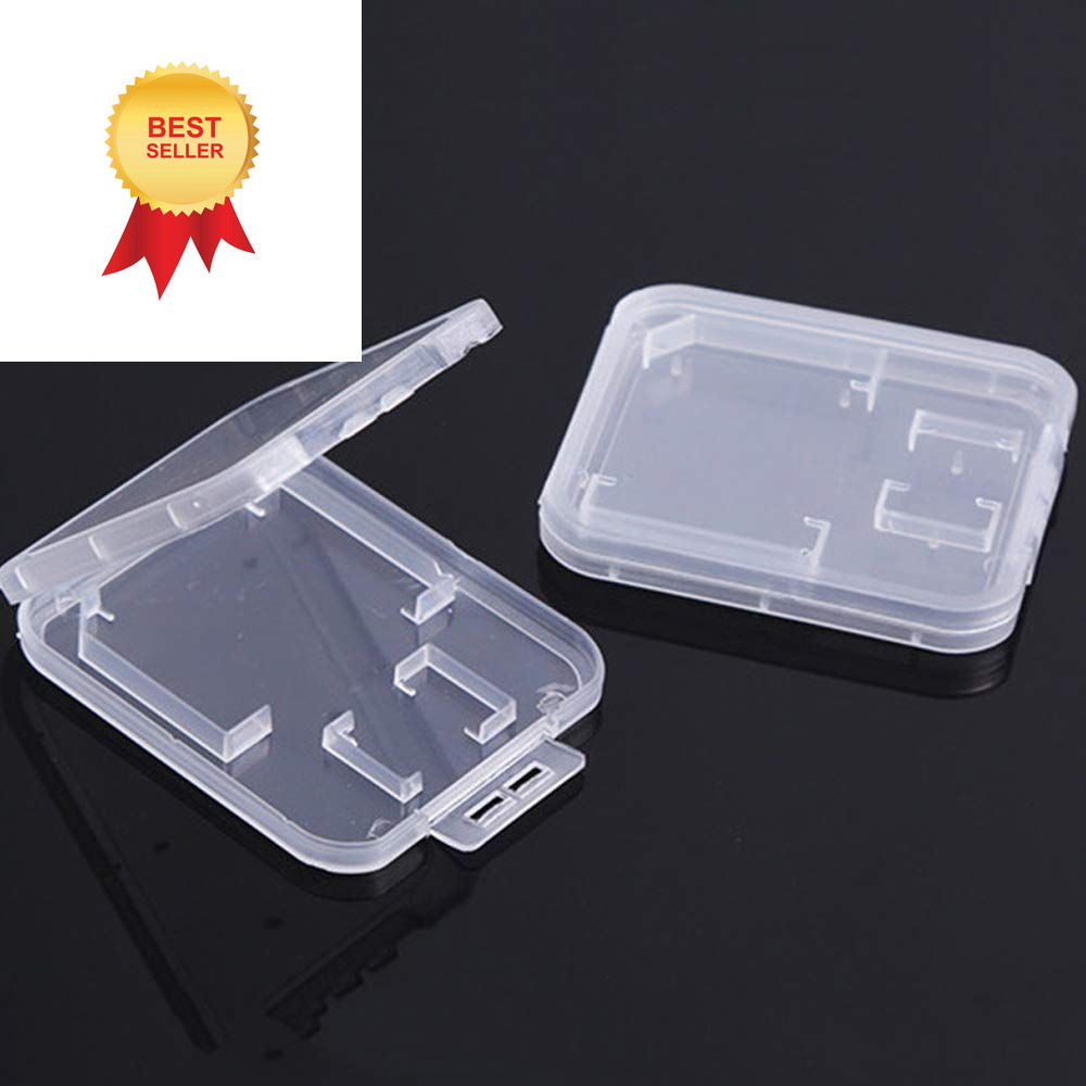 Clear Plastic Memory Card Case Compatible with SD SDHC SDXC Micro white
