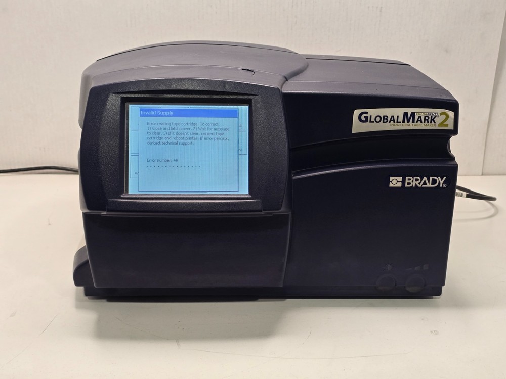 Brady GlobalMark 2 Color and Cut Industrial Label Maker (Error 49) Case Damage