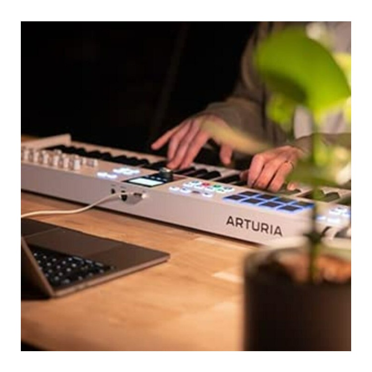 Arturia KeyLab Essential 49 mk3 MIDI Keyboard Controller w/Stand, Pedal Bundle