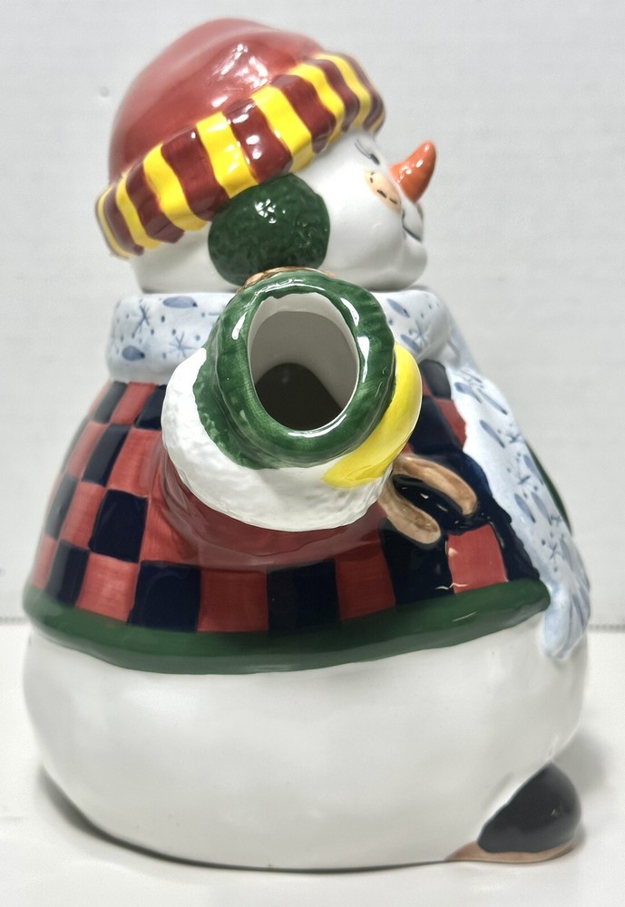 Jolly Ceramic Snowman Teapot 6.75"