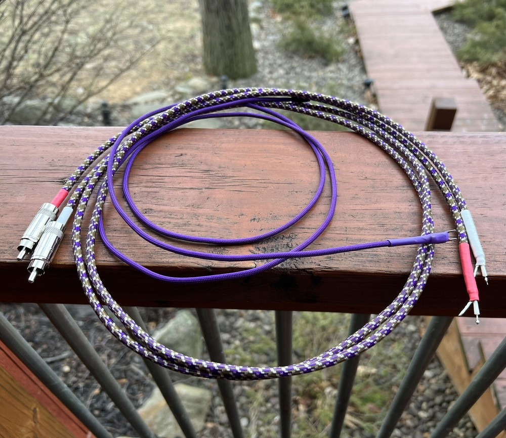 8 Ft Audiophile Turntable Replacement Phono RCA Cables Low Capacitance Solder on