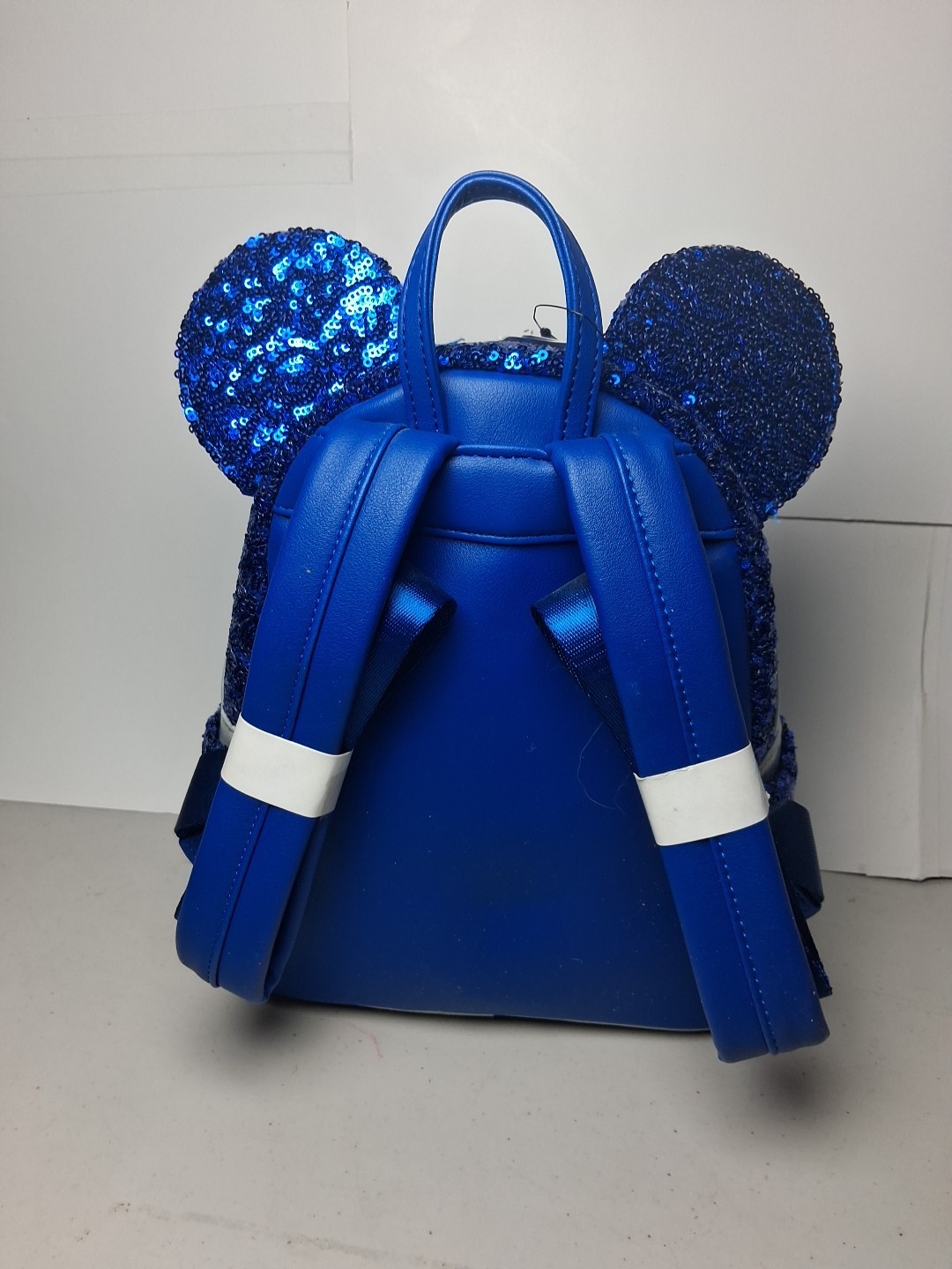 Wishes Come True Blue Sequin Minnie Mouse Bow Loungefly Backpack Disney NWT