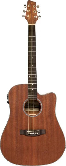 Electro-acoustic dreadnought guitar with cutaway