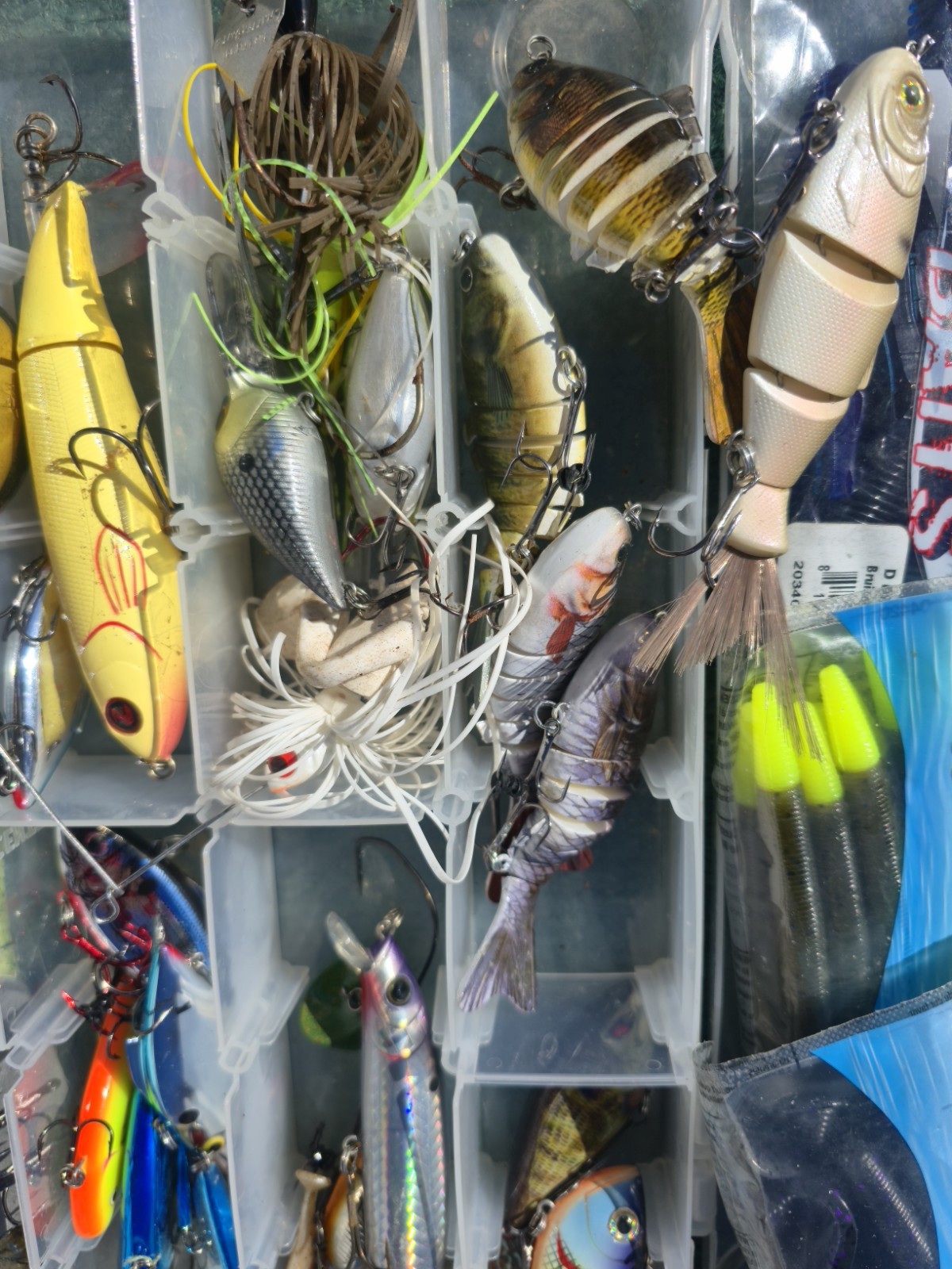 Fishing Tackle Lot Rapala Crankbaits, Worms, Hooks, New & Used Some New Vintage