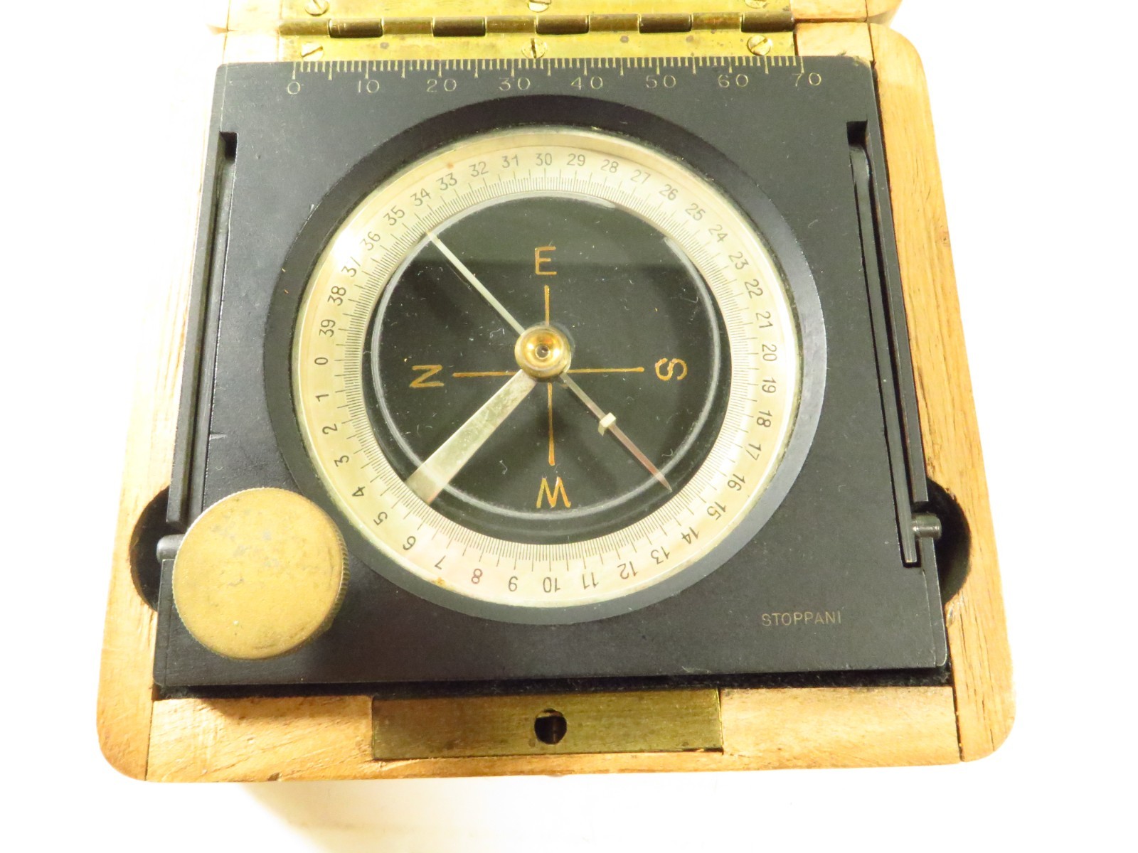 Antique Stoppani Engineering / Transit Compass in Wood Box