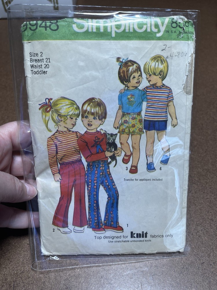 Simplicity 9948 Pattern Child Top Pants Shorts Size 2