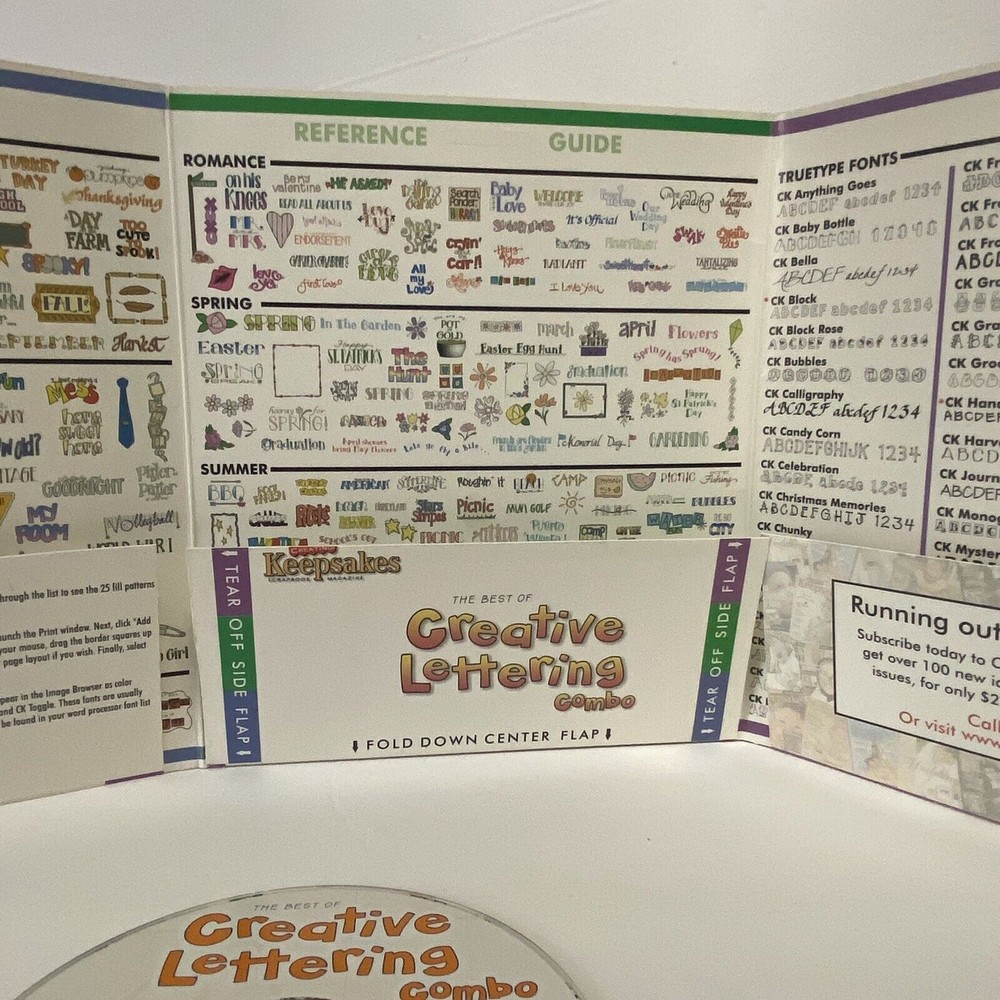 CREATIVE LETTERING COMBO - Keepsakes WIN/MAC CD-ROM 1999 2000