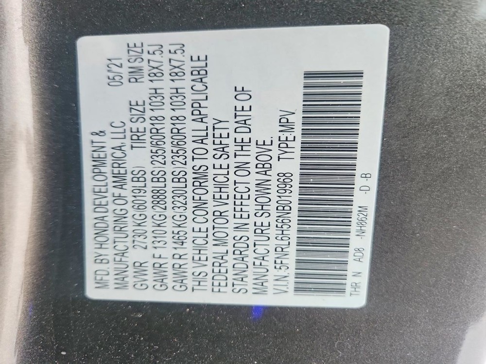 ODYSSEY 2022 Glove Box 806048