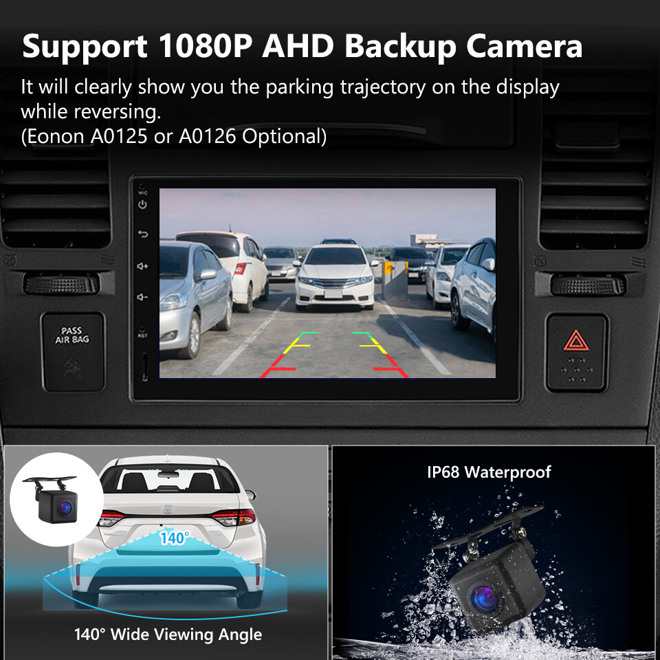 Eonon 7" IPS 2 Din Car Stereo Radio Android 10 8-Core GPS Sat Nav CarPlay No DVD