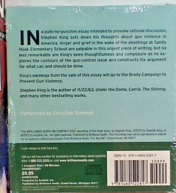 NEW *Sealed* AUDIO BOOK on CDs GUNS Stephen King