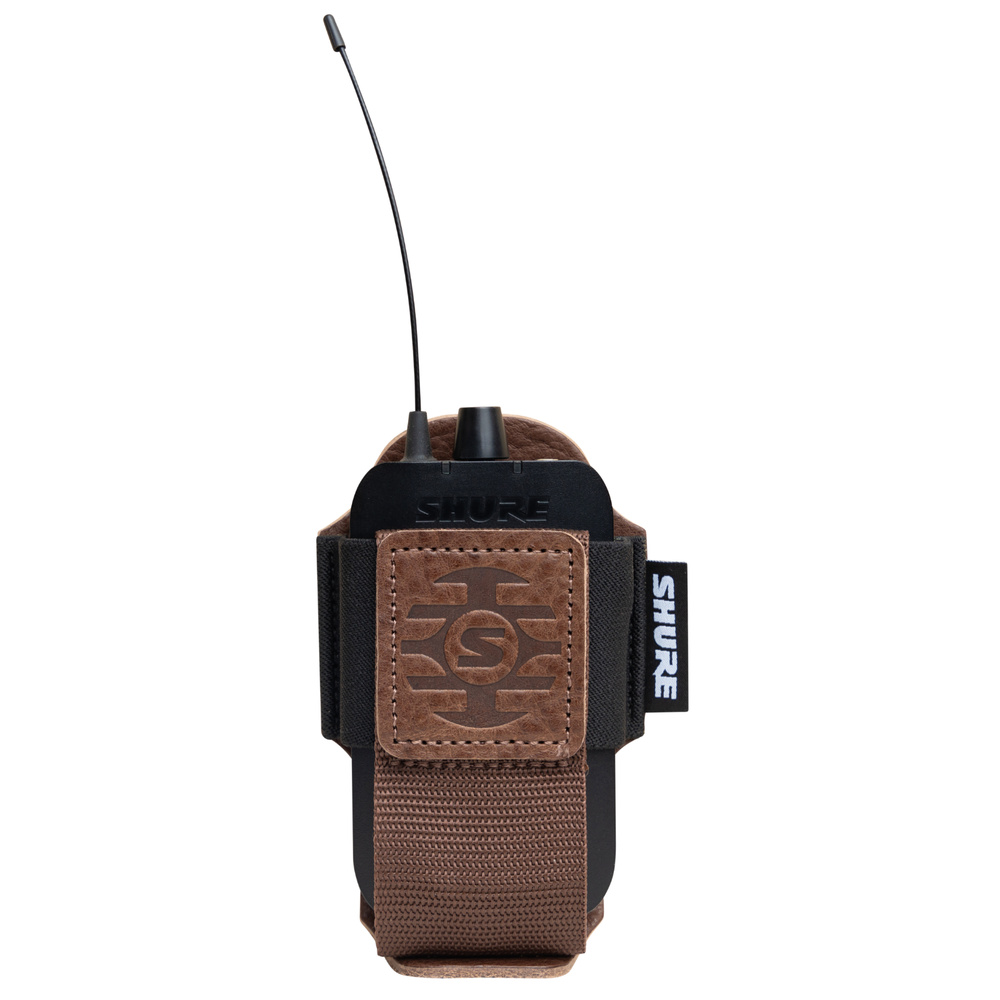 Shure by Gator Premium Brown Leather Wireless Bodypack Transmitter Pouch