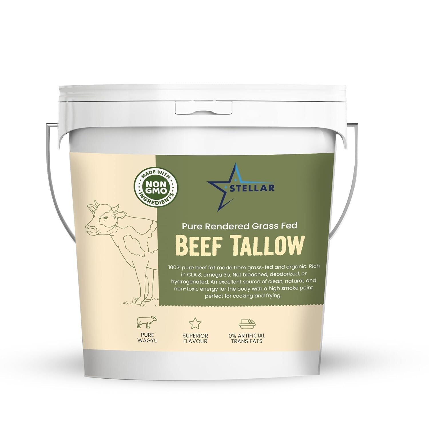 Beef Tallow - 100% Grass-Fed & Finished - Good for Cooking, Baking ~ 15 Pounds