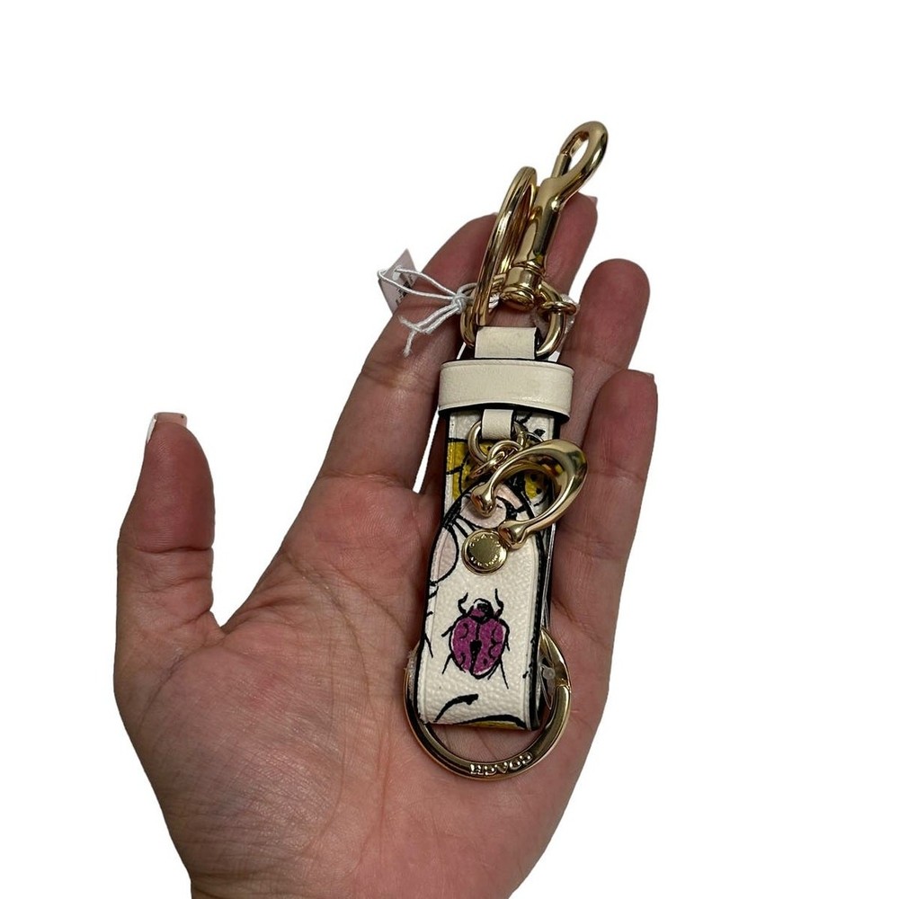 Coach Trigger Snap Bag Charm With Creature Print Keychain
