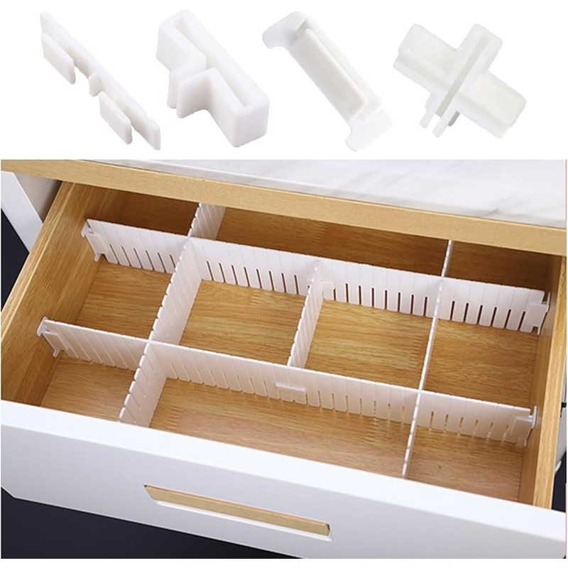 22PCS Drawer Partition Clips Plastic Fixing Buckles Secure Organization New