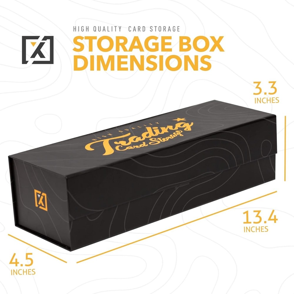 Stackable Trading Card Storage Box - 3 Pack with Magnetic Closure & Labels