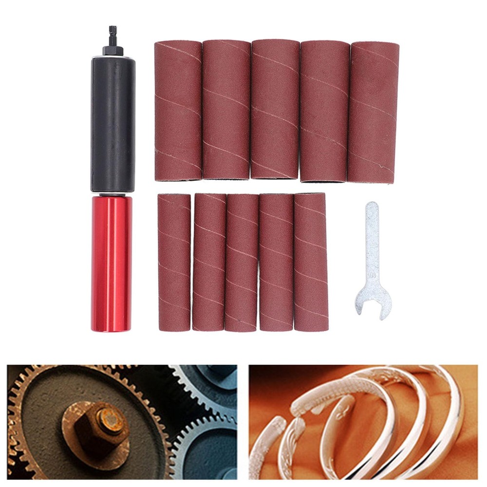 Spindle Sander Adapter Power Drill Spindle Sander Kit with 10Pcs Sandpaper Sl...