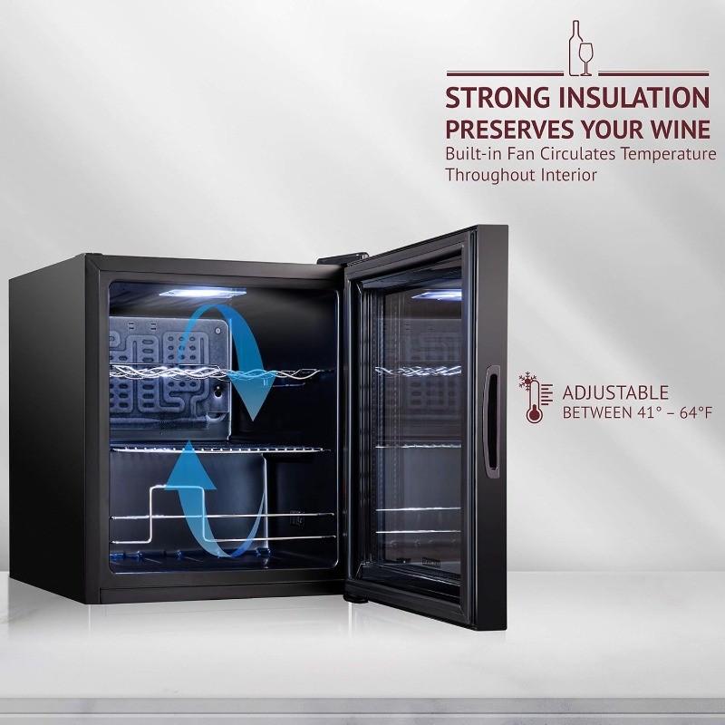 12 Bottle Compressor Wine Cooler Refrigerator W/Lock for Red Sparkling Wine