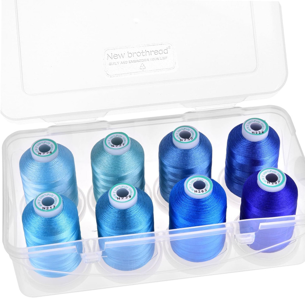 - 20 Options - 8 Snap Spools of 1000M Each Polyester Embroidery Machine Thread w