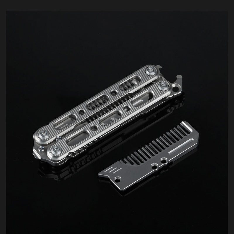 Hot Outdoor Titanium Pocket Folded Comb Replaceable Blade Portable Practice Tool