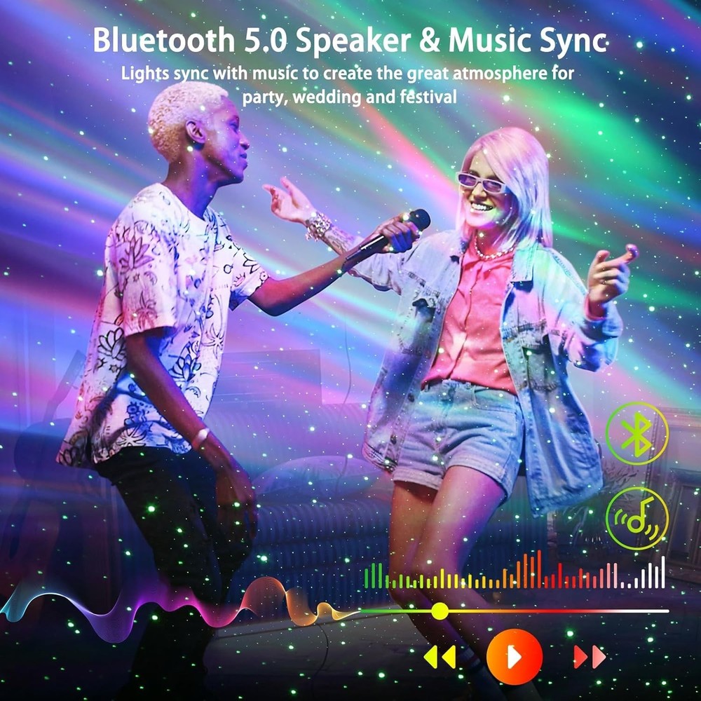 Transformative Northern Lights Projector with Adjustable Brightness & Colors