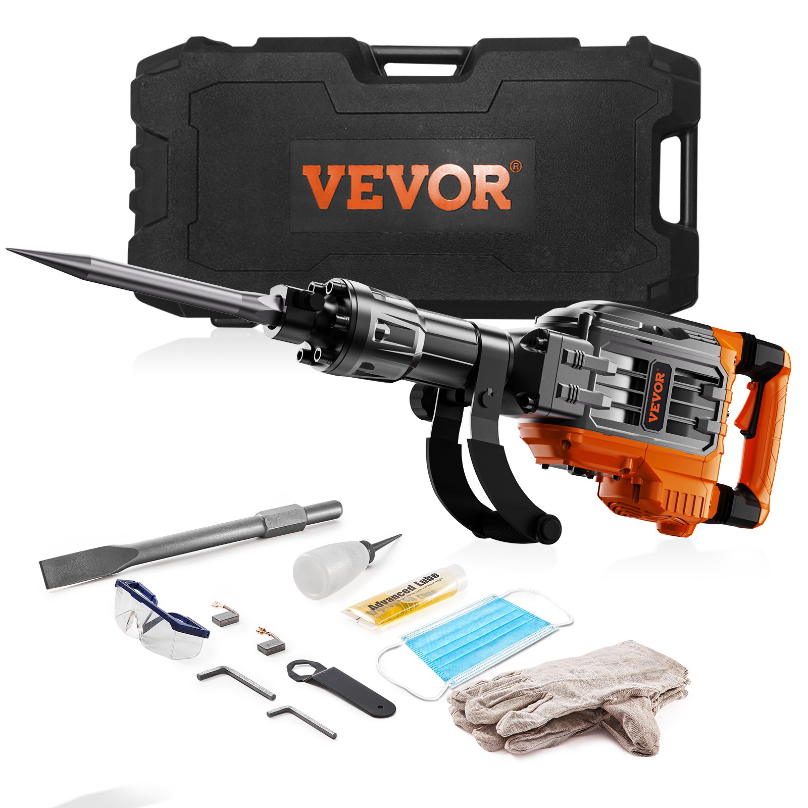 VEVOR 3500W Demolition Jack Hammer Concrete Breaker, Black