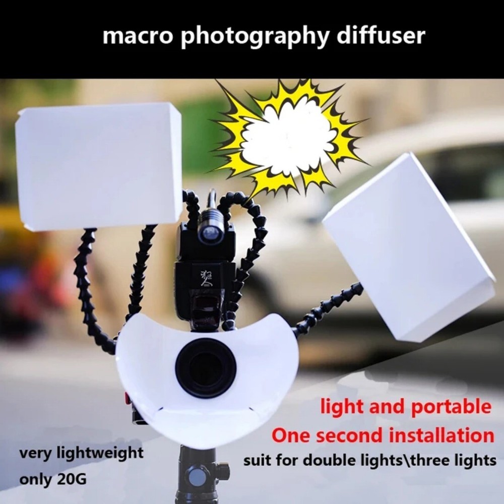 Macro Micro Photography Reflector Cover Soft Light Box Diffuser Cap Flashlight