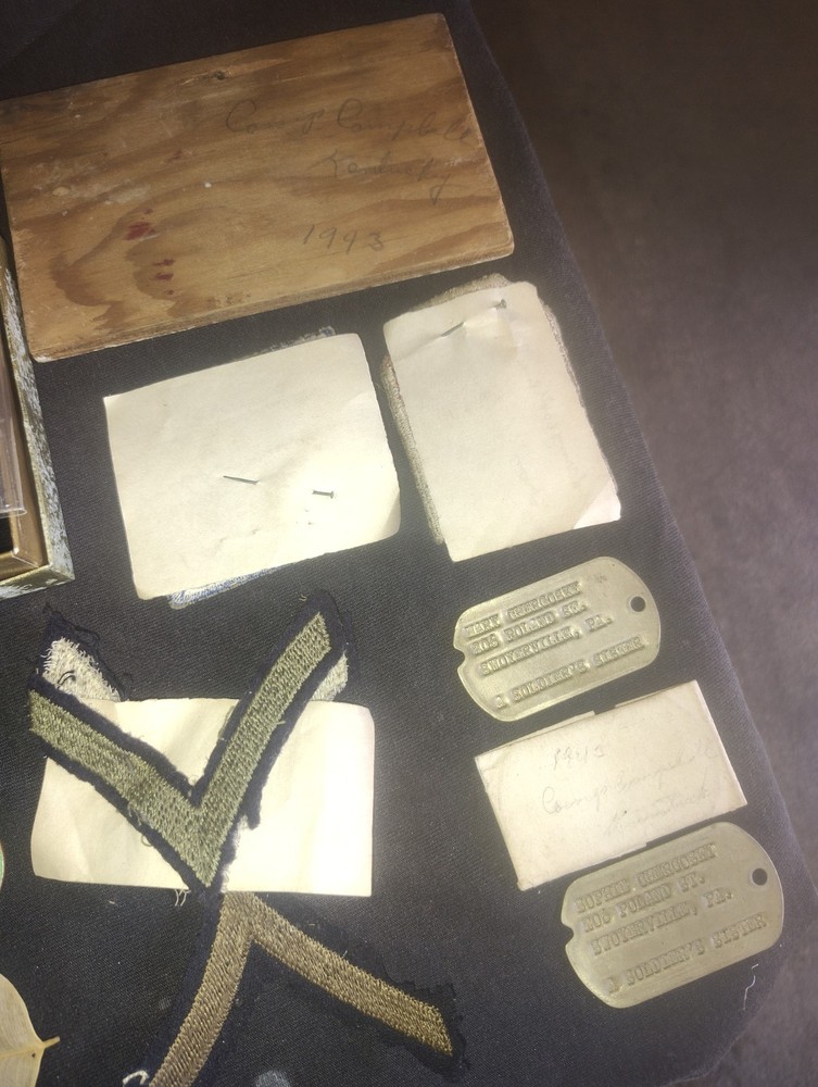 WW2 Ghost Army Group Invasion Barge Piece Dog Tags 604th Eng Camouflage Btn