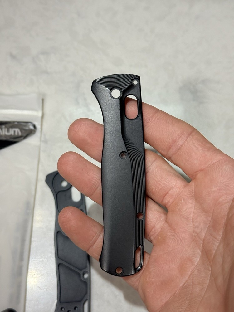 Flytanium Crossfade Black Titanium Benchmade Bugout Scales