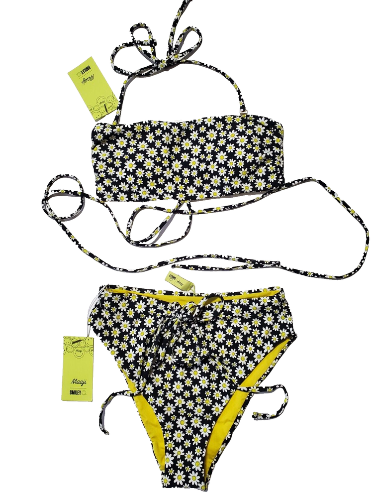 NWT Maaji Reversible Bikini Top in Yellow/Daisy Size Medium