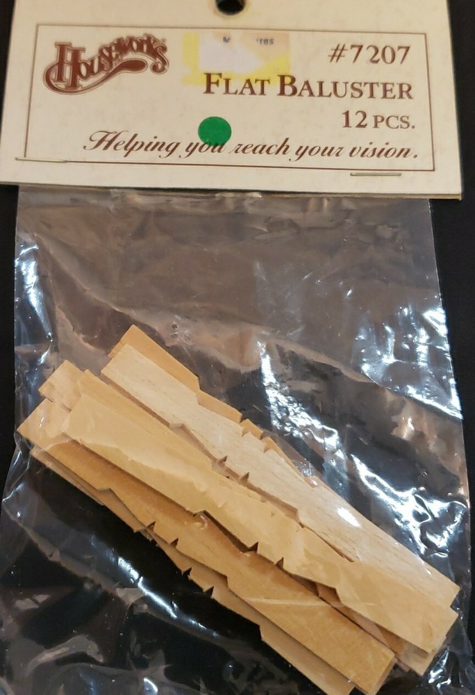 MINIATURE DOLLHOUSE OR ROOM BOX FLAT BALUSTER # 72O7 HOUSEWORK'S