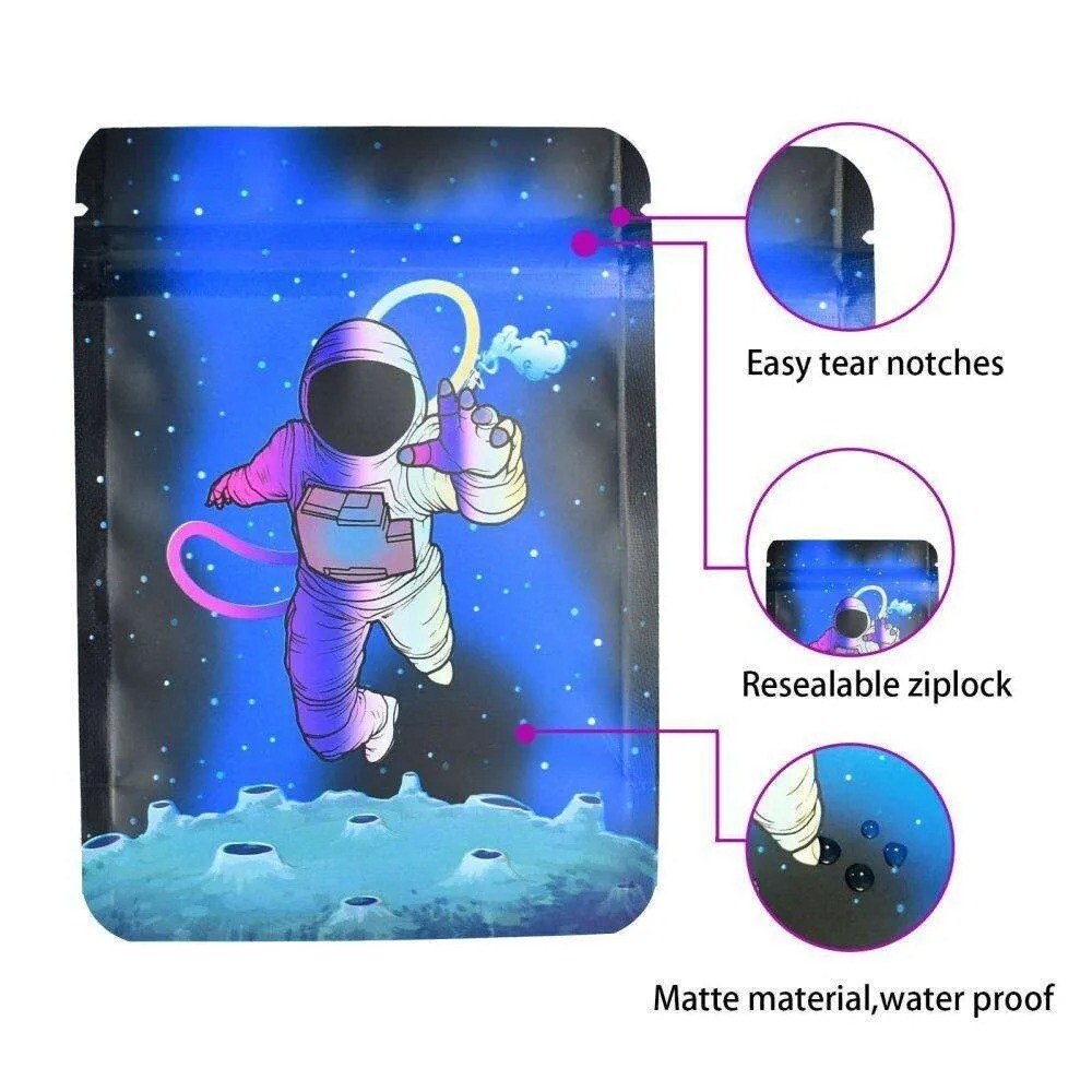 100PCs Resealable Mylar Foil Bags Zipper Seal Food Storage Bags Pouch