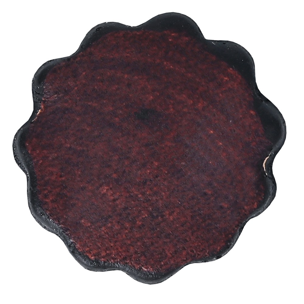 HILASON 1" Plain Scalloped Leather Rosette Concho Saddle Dark Brown 6 Pc
