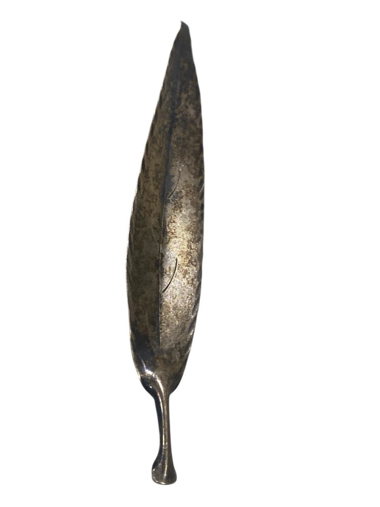 Preowned Sterling Sliver Leaf Brooch Pin