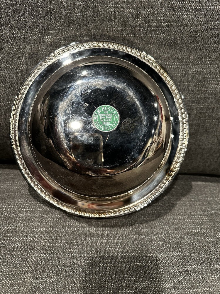 Wm Rogers Silverplate Serving Bowl 10” Rope Edge Vintage International Silver