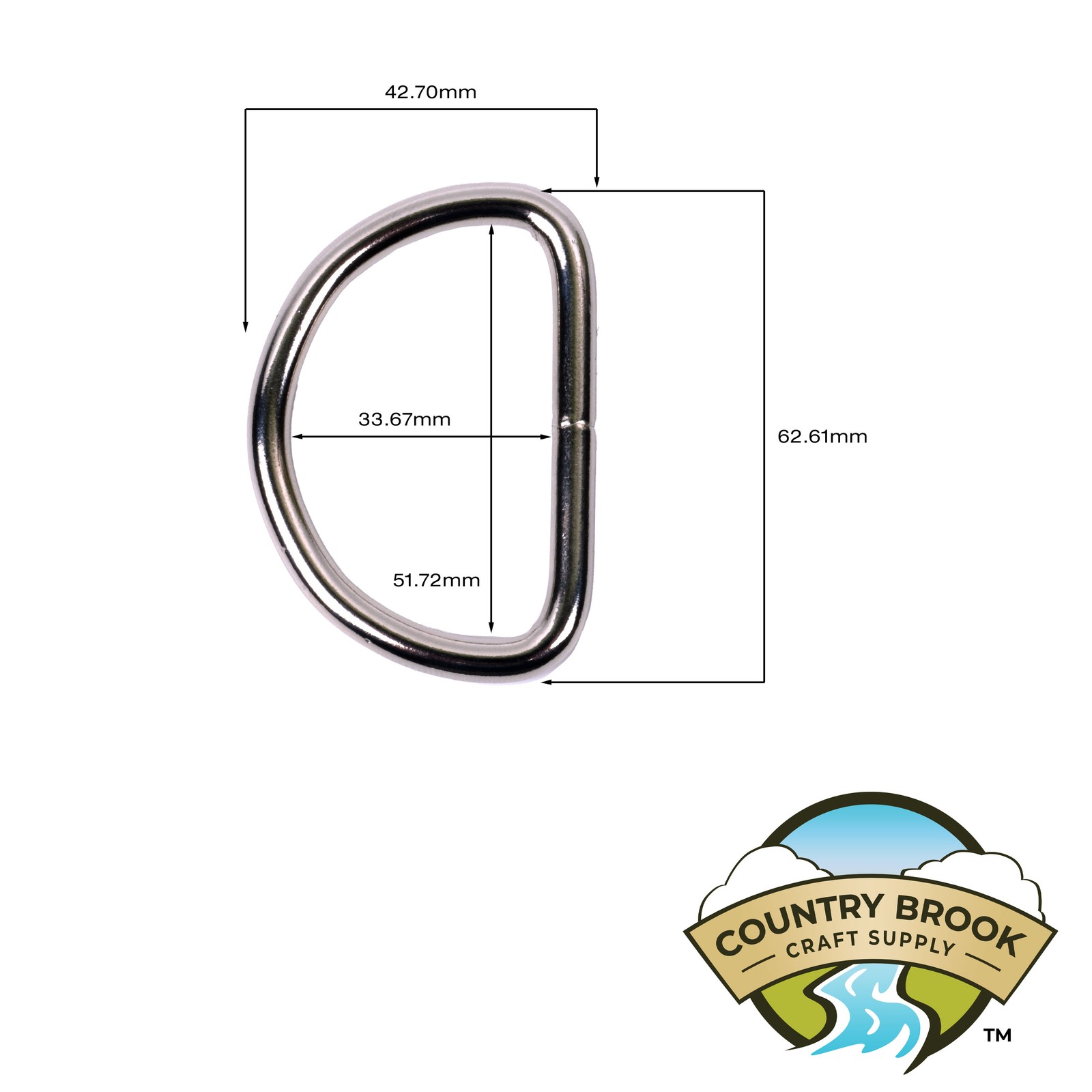 25 - Country Brook Design® 2 Inch Welded D-Rings