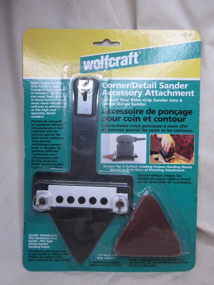Wolfcraft 1819 Corner Detail Sander Accessory Attachment Palm Sander conversion