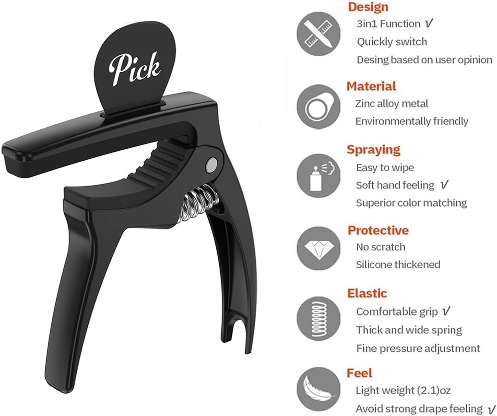 Modern 3in1 Guitar Capo & Picks Bundle - Advanced Performance Accessories
