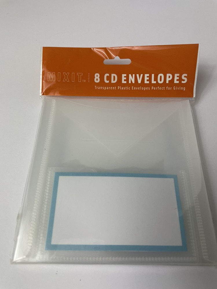 8 Plastic CD Envelopes with 8 folded insert cards