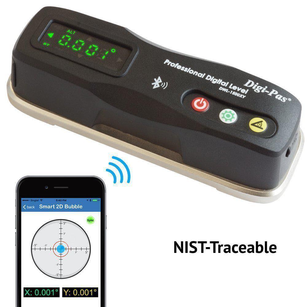 Digi-Pas 2-Axis Smart Master Precision Level 6" Bluetooth 0.0002' (0.02 mm/m)