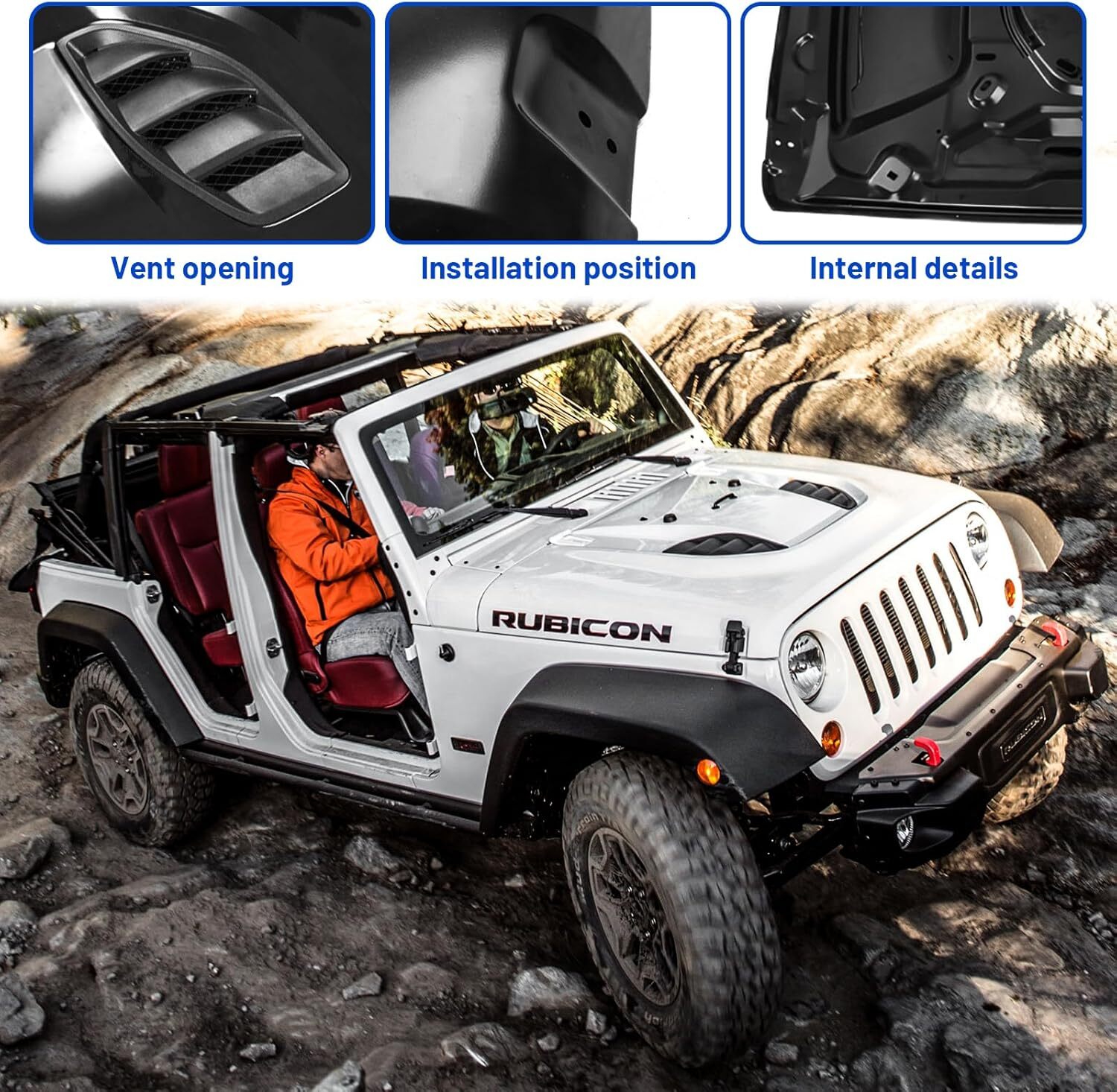 For 2007-18 Jeep Wrangler JK JKU Metal Replacement Hood 10th Anniversary Style