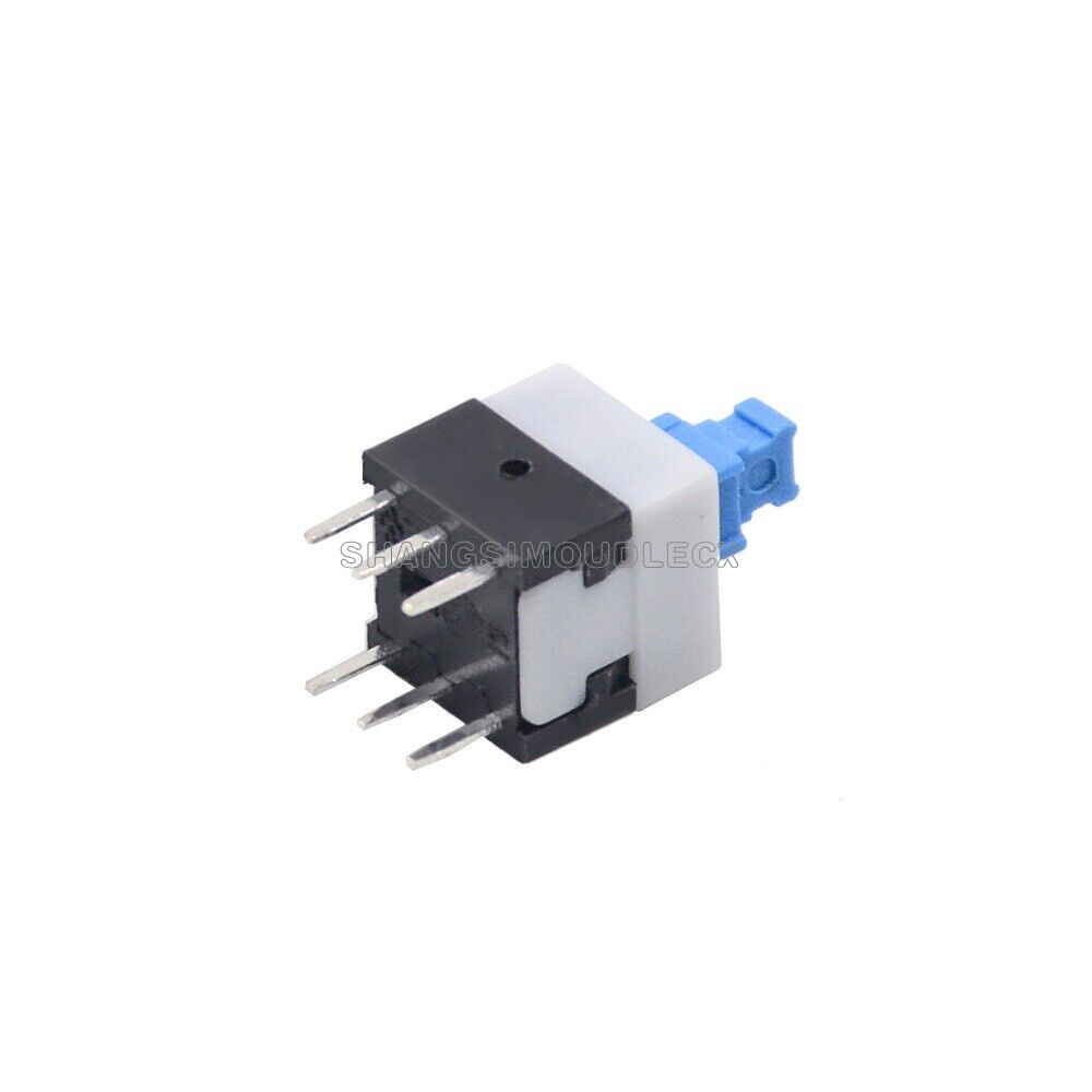 20pcs 8X8mm Cap Self-locking Type Square Blue Button Switch Control NEW-