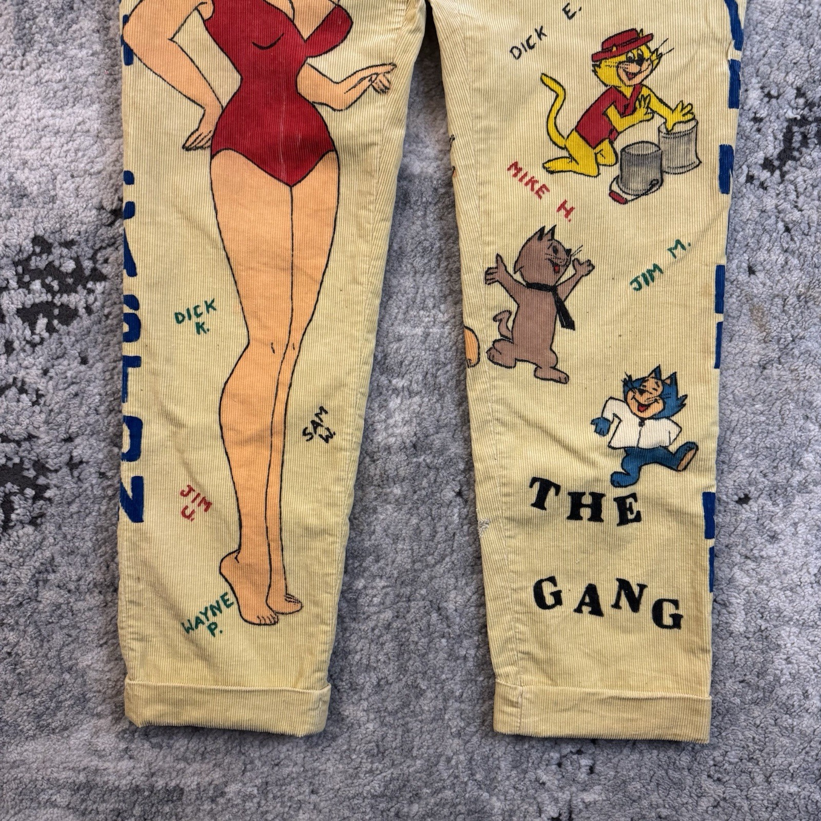 Vintage 60s Senior Cords Indiana South Caston 1963 Hand Painted Pants