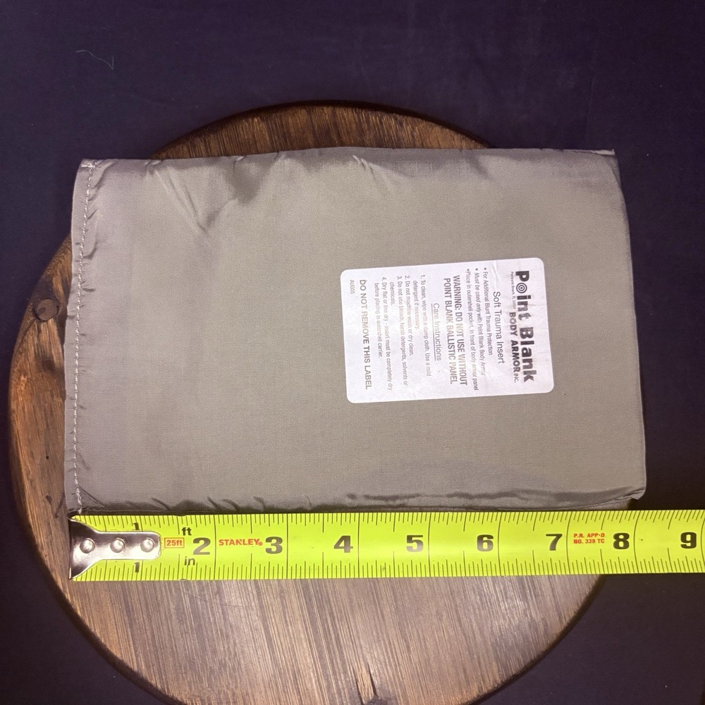 PB Trauma Plate Insert 5x8 Soft Impact Panel Body Armor GREY