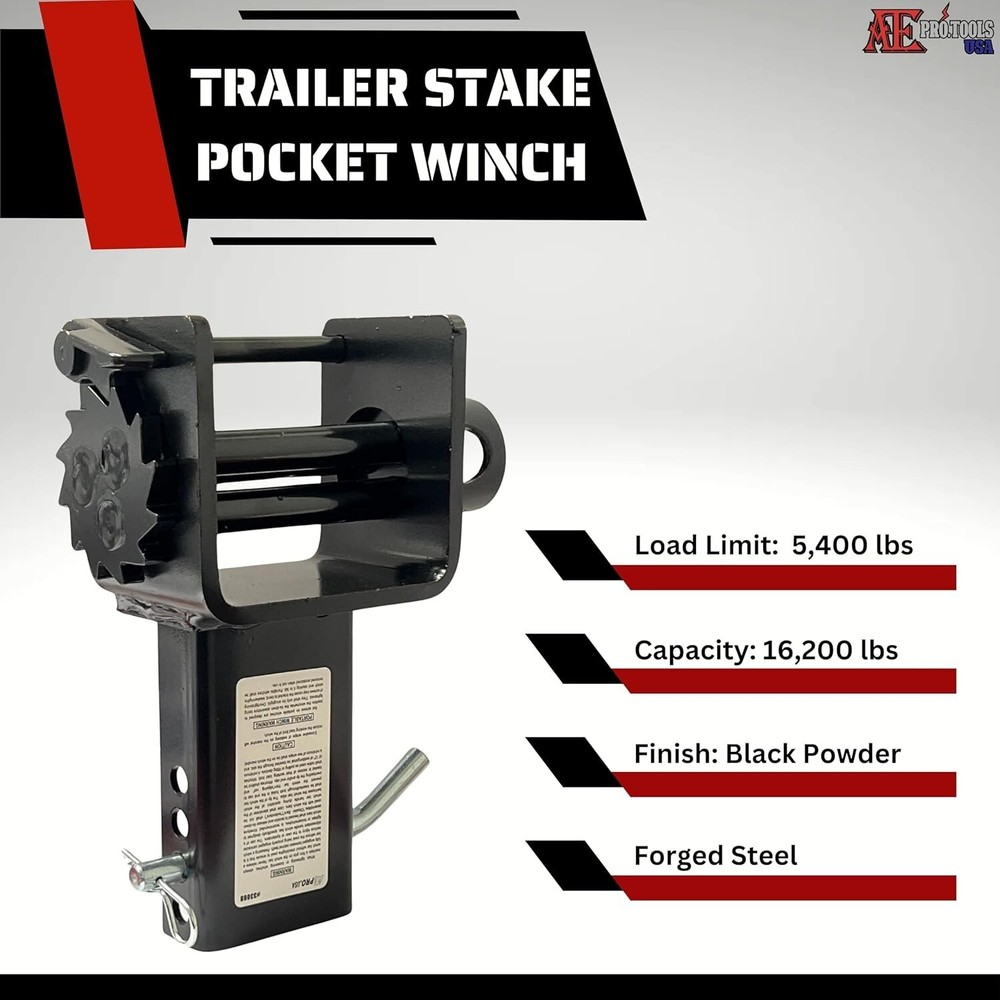Trailer Stake Pocket Winch Flatbed Utility Set, 4 Pack Flatbed Winch Tie Down,