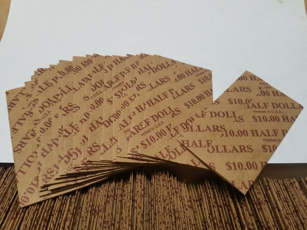 2000 Pack Half Dollar Pop-Open / Flat Paper Coin Wrappers. Tubes for Halves
